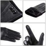 Warm Touchscreen Winter Leather Gloves for Women