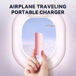 TCNOLL Mini Portable Charger Power Battery Charger 15W 4800mAh Small Portable External Power Bank Fast Charging Cordless Battery Charger for iPhone 14 13 12 Plus Pro Max AirPods Max-Pink