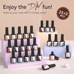 24 Pcs Gel Nail Polish Set - 21 Colors