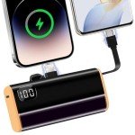 Upgrade Mini Portable Charger for iPhone and USB C Andriod, 5000mAh Power Bank LCD Display Ultra-Compact Cell Phone Dual Infterface Compatible with iPhone15/14/13/XR/X/SE/Android/Samsung/Moto/LG