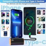 Upgrade Mini Portable Charger for iPhone and USB C Andriod, 5000mAh Power Bank LCD Display Ultra-Compact Cell Phone Dual Infterface Compatible with iPhone15/14/13/XR/X/SE/Android/Samsung/Moto/LG