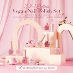 8-Color Pink Nude Glitter Nail Polish Set