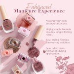 8-Color Pink Nude Glitter Nail Polish Set