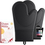 Silicone Oven Mitts Set - Heat Resistant Gloves