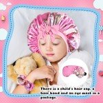 Kids Satin Bonnet and Eye Mask Set - Rose