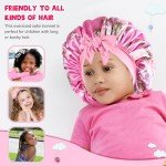Kids Satin Bonnet and Eye Mask Set - Rose