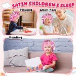 Kids Satin Bonnet and Eye Mask Set - Rose