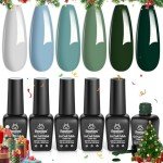 Spring Green Gel Nail Polish Set - 6 Colors