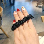 12 Pack of Black Satin Hair Scrunchies