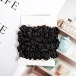 12 Pack of Black Satin Hair Scrunchies