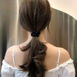 12 Pack of Black Satin Hair Scrunchies