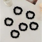 12 Pack of Black Satin Hair Scrunchies