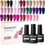20-Color Glitter Nail Polish Set with Base & Top Coat