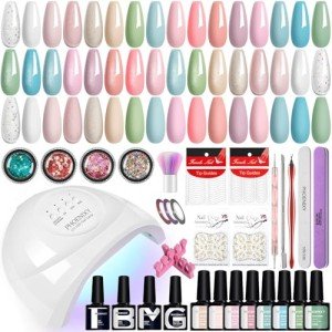 Colorful Gel Nail Polish Set with UV Light
