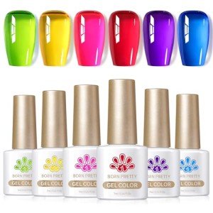 Neon Jelly Gel Nail Polish Set - 6 Colors
