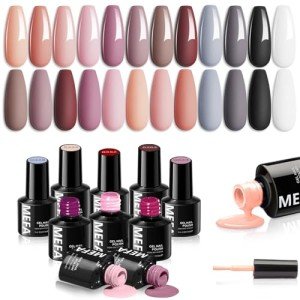 12-Color Gel Nail Polish Set for DIY Manicure
