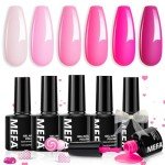 Pink Gel Nail Polish Set - 6 Bright Shades