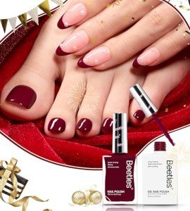 Burgundy Gel Nail Polish Set - 2 Pcs