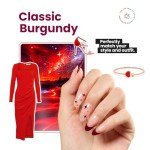 Burgundy Gel Nail Polish Set - 2 Pcs