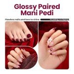Burgundy Gel Nail Polish Set - 2 Pcs