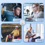 xihama Wireless Earbuds B-13C, Bluetooth 5.3 Headphones, Stereo Sound Sweatproof in Ear Wireless Earphones with Microphone, 30H Playtime LED Display for iPhone/Android/Samsung (White)