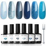 6-Color Glitter & Cat Eye Gel Nail Polish Set