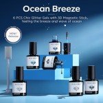 6-Color Glitter & Cat Eye Gel Nail Polish Set