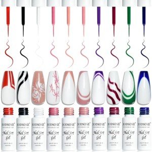 10pcs Nail Art Gel Liner Set for DIY Design