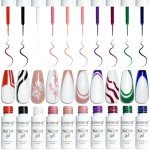 10pcs Nail Art Gel Liner Set for DIY Design