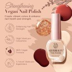 8-Color Brown Nude Glitter Nail Polish Set