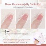Jelly Pink Gel Nail Polish Set - 6 Colors
