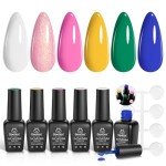 Colorful Beetles Gel Nail Polish Set - 6 Pack
