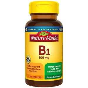 Vitamin B1 100 mg Supplement for Energy, 100 Tablets
