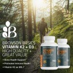 Bronson K2 D3 Supplement - 120 Easy Tablets