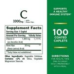 Vitamin C + Rose Hips, 1000mg, 100 Caplets