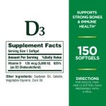 Vitamin D3 Softgels for Immune & Bone Support