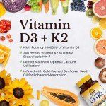 Vitamin D3 K2 Supplement - 90 Softgels Under $10