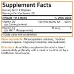 Vitamin K2 and D3 Supplement, 60 Capsules