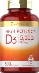 Carlyle Vitamin D3 5000 IU Softgels - 500 Count