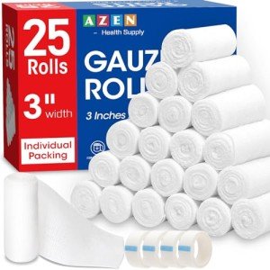 25 Pack Gauze Rolls - Essential First Aid Wraps