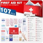 107-Piece Emergency First Aid Kit for Travel