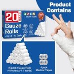 20 Pack Gauze Rolls - Perfect for First Aid