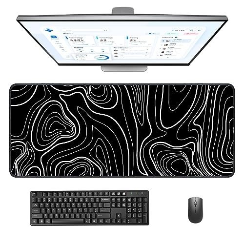 Giecy Gaming Mouse Pad, Large Mouse Pad for Desk, Desk Mat Extended Mousepad, with Non-Slip Rubber Base Desk Pad for Home Office Gaming (31.5 x 11.8, Modern Art)