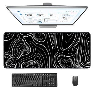 Giecy Gaming Mouse Pad, Large Mouse Pad for Desk, Desk Mat Extended Mousepad, with Non-Slip Rubber Base Desk Pad for Home Office Gaming (31.5 x 11.8, Modern Art)