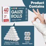 40 Pack Gauze Rolls - Perfect First Aid Bandages