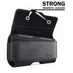 DeBin Holster for iPhone 16 16 Pro 15 15 Pro 14 14 Pro 13 Pro 13 12 11 XR, Galaxy S24 S23 S22 S21 S20 S10 Google 7 Cell Phone Belt Holder Case with Clip Pouch (Fits with Otterbox Case) Black