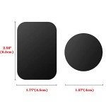 Pau1Hami1ton Adhesive Thin Metal Plates(Compatible with Magnetic Mounts),4 Piece Metal Plates for Phone Case,Metal Plate for Car,Metal Plates for Phone(2 Rectangle and 2 Round) S-07N(Black)