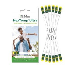 Disposable Thermometers - 12-Pack for Home & Travel