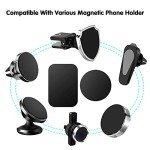 Pau1Hami1ton Adhesive Thin Metal Plates(Compatible with Magnetic Mounts),4 Piece Metal Plates for Phone Case,Metal Plate for Car,Metal Plates for Phone(2 Rectangle and 2 Round) S-07N(Black)