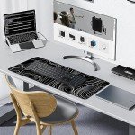 Giecy Gaming Mouse Pad, Large Mouse Pad for Desk, Desk Mat Extended Mousepad, with Non-Slip Rubber Base Desk Pad for Home Office Gaming (31.5 x 11.8, Modern Art)